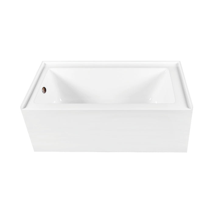 Aqua Eden CVTDE603122L5 66" Acrylic Rectangular 3-Wall Alcove Tub Combo with Left Drain, Glossy White/Oil Rubbed Bronze