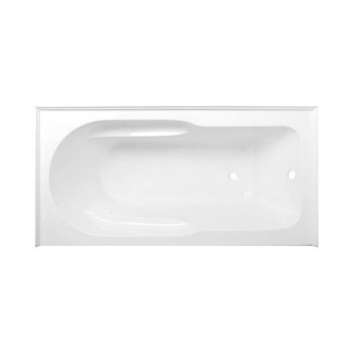 Aqua Eden VTAP603022R 60" Acrylic Rectangular 3-Wall Alcove Tub with Anti Skid and Right Hand Drain Hole, Glossy White