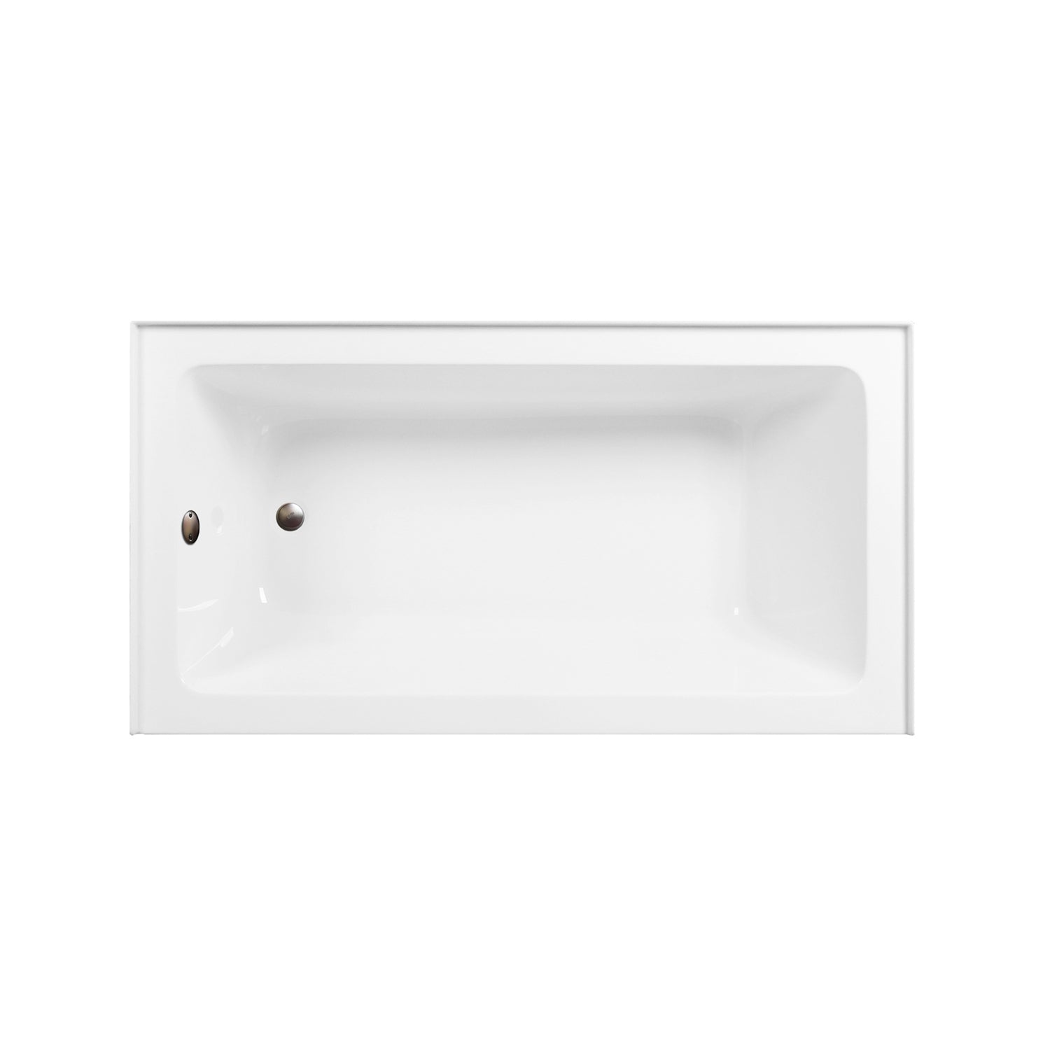 Aqua Eden CVTAP603222L5 60" Acrylic Rectangular 3-Wall Alcove Tub Combo with Waste and Overflow Drain (Left Hand Drain), Glossy White/Oil Rubbed Bronze