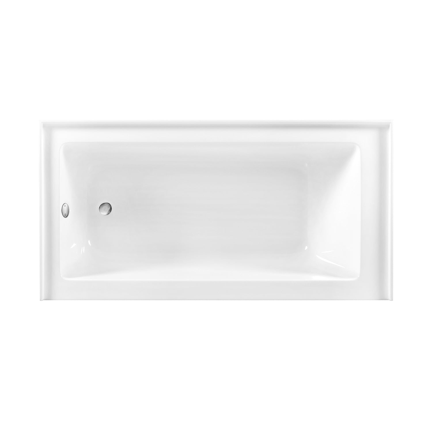 Aqua Eden CVTDE603122L8 60" Acrylic Rectangular 3-Wall Alcove Tub Combo with Waste and Overflow Drain (Left Hand Drain), Glossy White/Brushed Nickel
