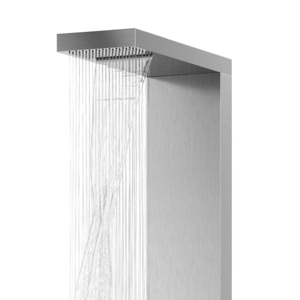 PULSE ShowerSpas Matte Brushed Stainless Steel Shower Panel - Oahu ShowerSpa - Bathroom Design Center