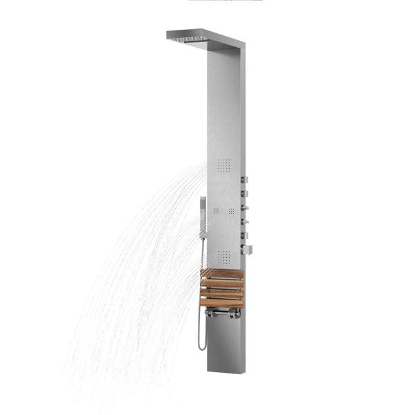PULSE ShowerSpas Matte Brushed Stainless Steel Shower Panel - Oahu ShowerSpa - Bathroom Design Center