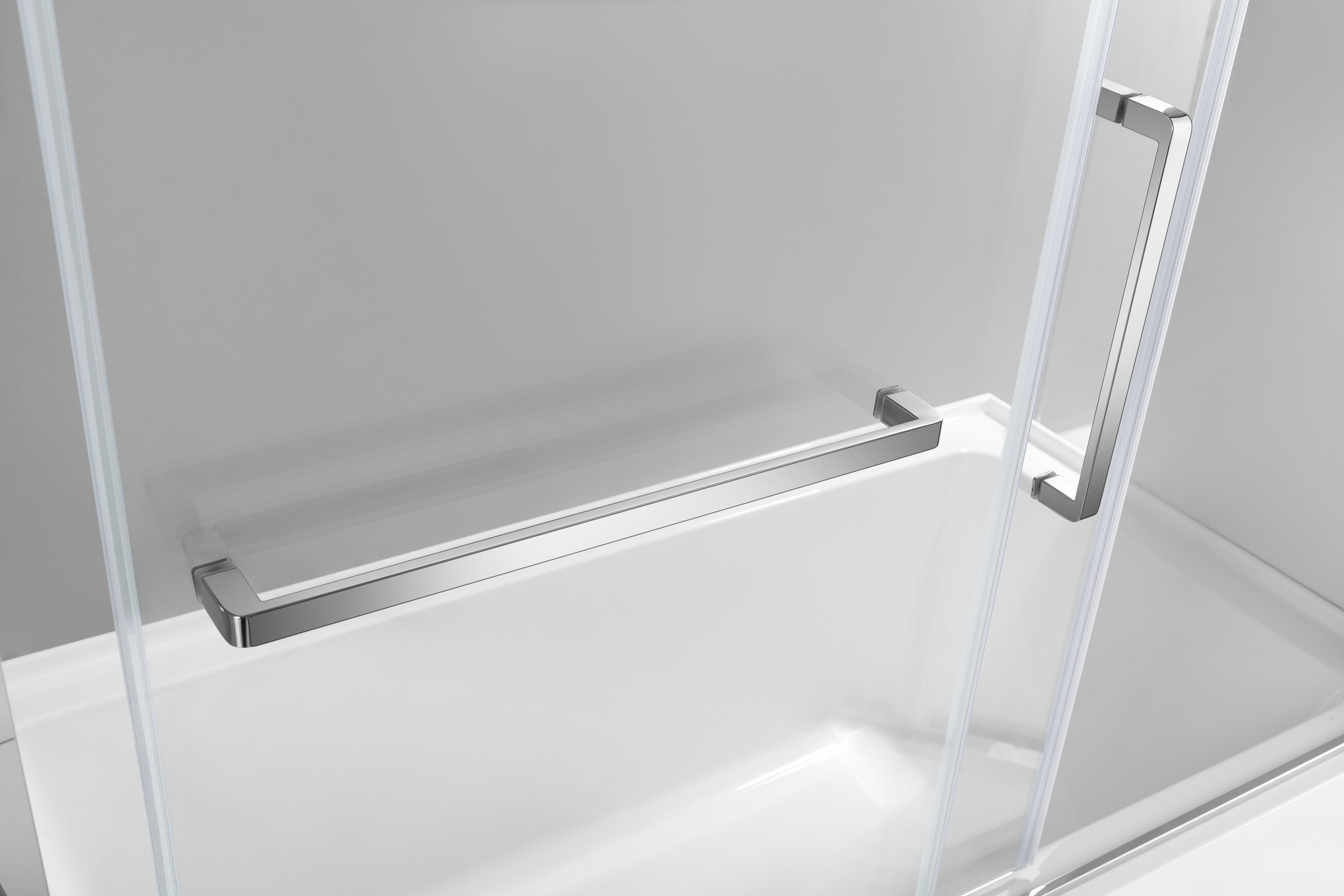 Kingston Brass KVTAP6031L22T1 60" Acrylic Rectangular 3-Wall Anti-Skid Alcove Tub Combo with Tub Door (Left Hand Drain), White/Polished Chrome