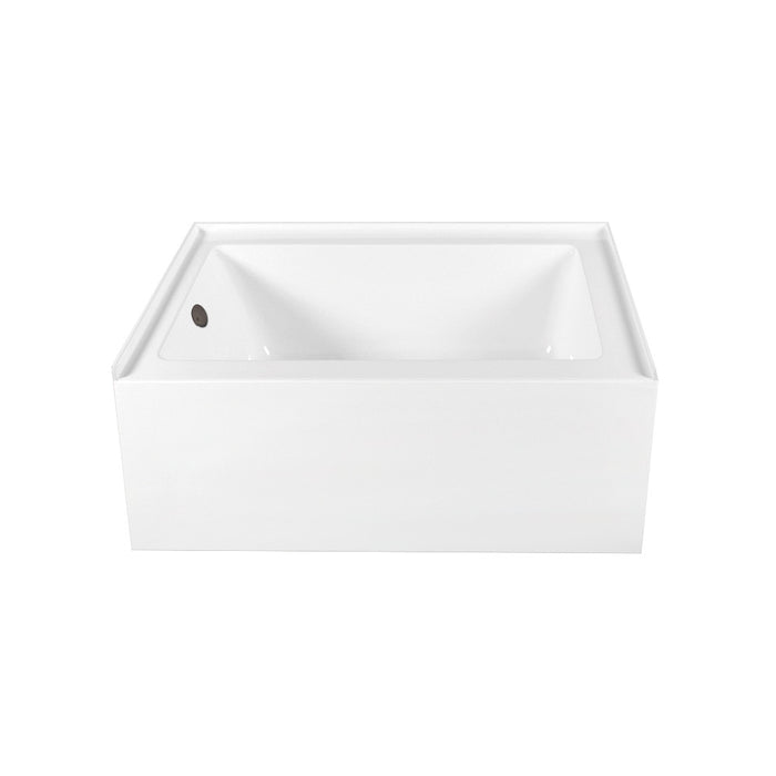 Aqua Eden CVTAP603222L5 60" Acrylic Rectangular 3-Wall Alcove Tub Combo with Left Drain, Glossy White/Oil Rubbed Bronze
