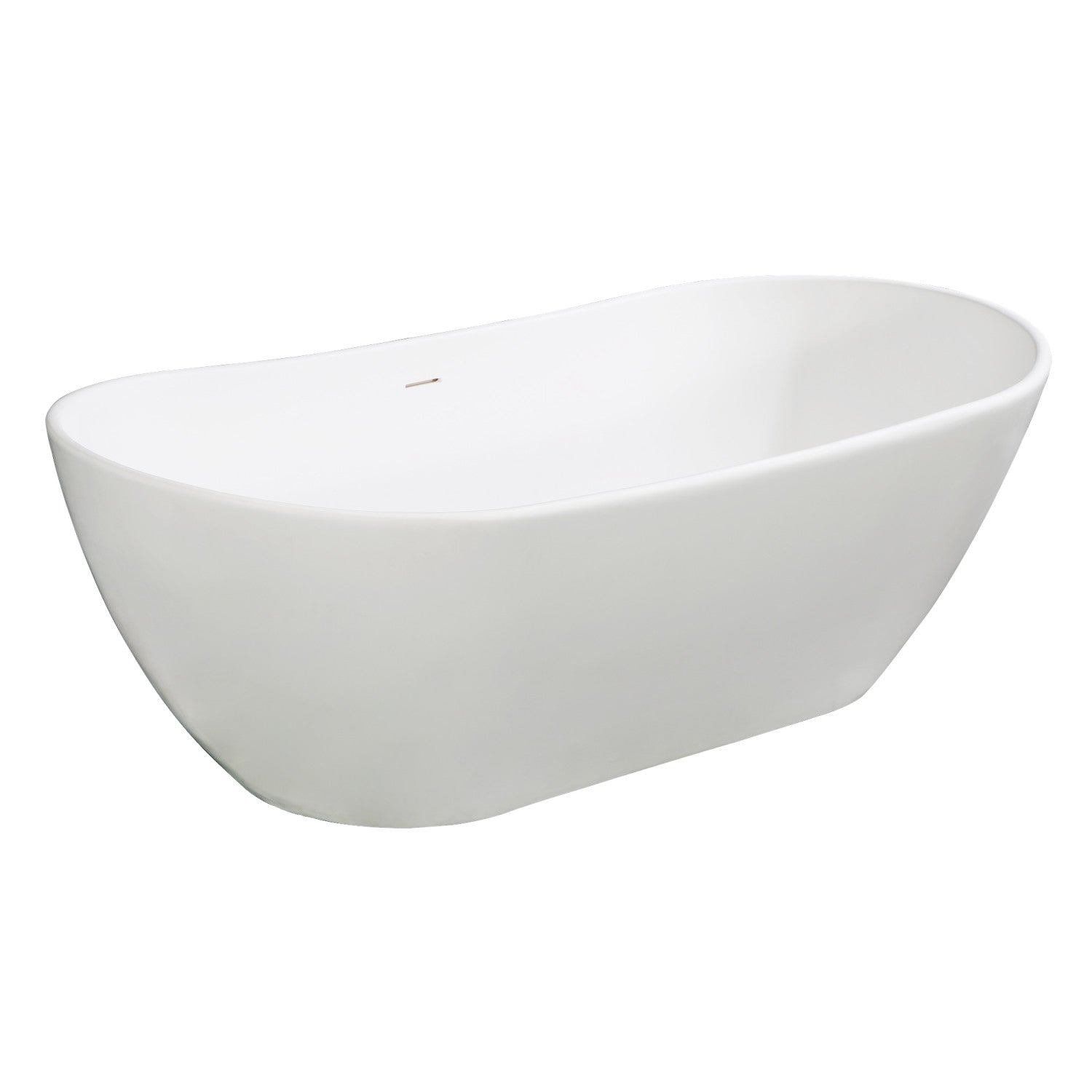 Kingston Brass KRTRS7232135AL 72" Solid Surface Oval Double Ended Freestanding Tub with Faucet Combo and Drain, Oil Rubbed Bronze