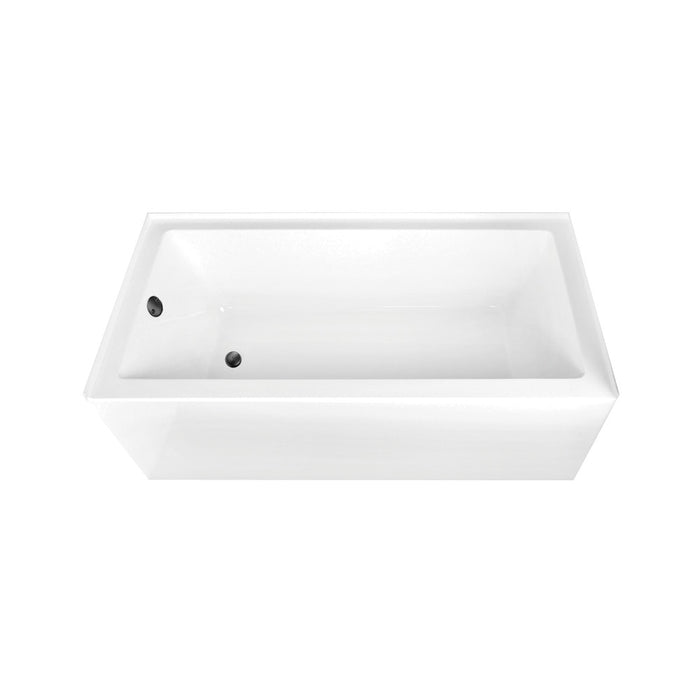 Aqua Eden CVTAP663222L0 66" Acrylic Rectangular 3-Wall Alcove Tub Combo with Waste and Overflow Drain (Left Hand Drain), Glossy White/Matte Black
