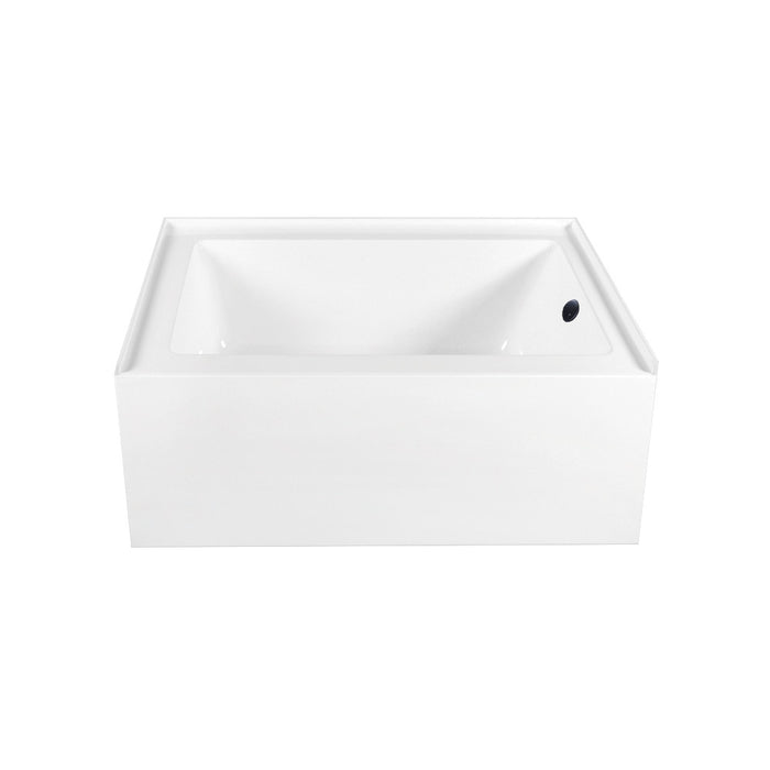 Aqua Eden CVTAP603222R0 60" Acrylic Rectangular 3-Wall Alcove Tub Combo with Waste and Overflow Drain (Right Hand Drain), Glossy White/Matte Black