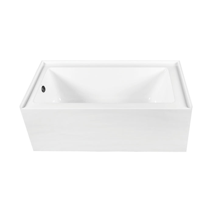 Aqua Eden CVTDE603122L0 60" Acrylic Rectangular 3-Wall Alcove Tub Combo with Waste and Overflow Drain (Left Hand Drain), Glossy White/Matte Black