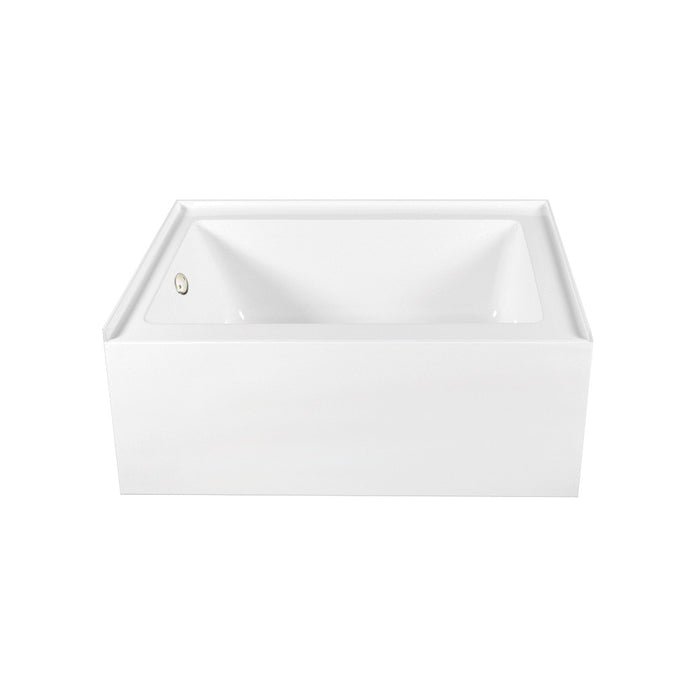 Aqua Eden CVTAP603222L6 60" Acrylic Rectangular 3-Wall Alcove Tub Combo with Waste and Overflow Drain (Left Hand Drain), Glossy White/Polished Nickel