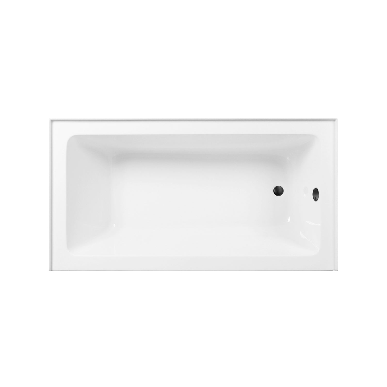 Aqua Eden CVTAP603222L0 60" Acrylic Rectangular 3-Wall Alcove Tub Combo with Waste and Overflow Drain (Left Hand Drain), Glossy White/Matte Black