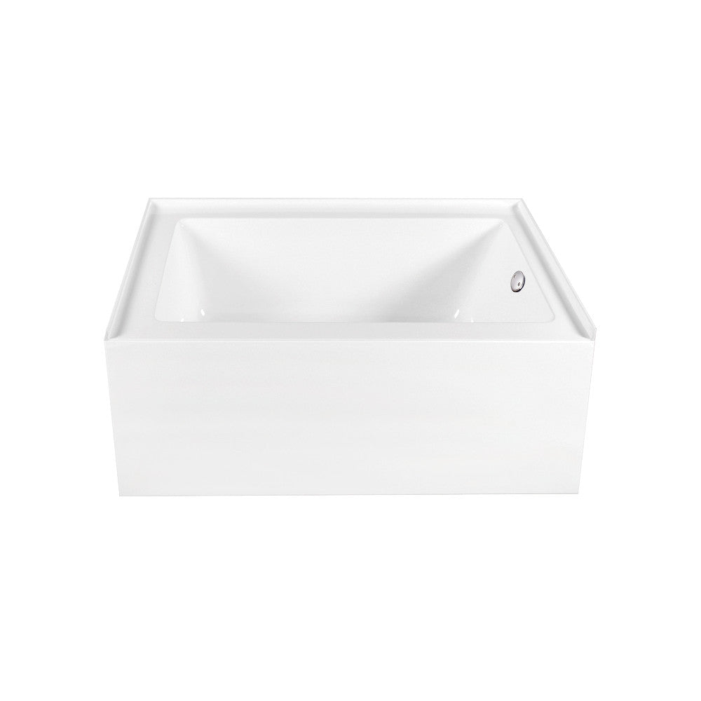 Aqua Eden CVTAP603222R8 60" Acrylic Rectangular 3-Wall Alcove Tub Combo with Waste and Overflow Drain (Right Hand Drain), Glossy White/Brushed Nickel