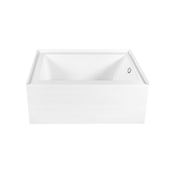 Aqua Eden CVTAP603222R8 60" Acrylic Rectangular 3-Wall Alcove Tub Combo with Waste and Overflow Drain (Right Hand Drain), Glossy White/Brushed Nickel