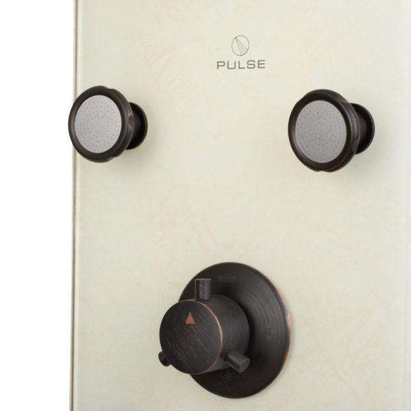 PULSE ShowerSpas White Venetian Glass ORB Shower Panel - Barcelona ShowerSpa - Bathroom Design Center