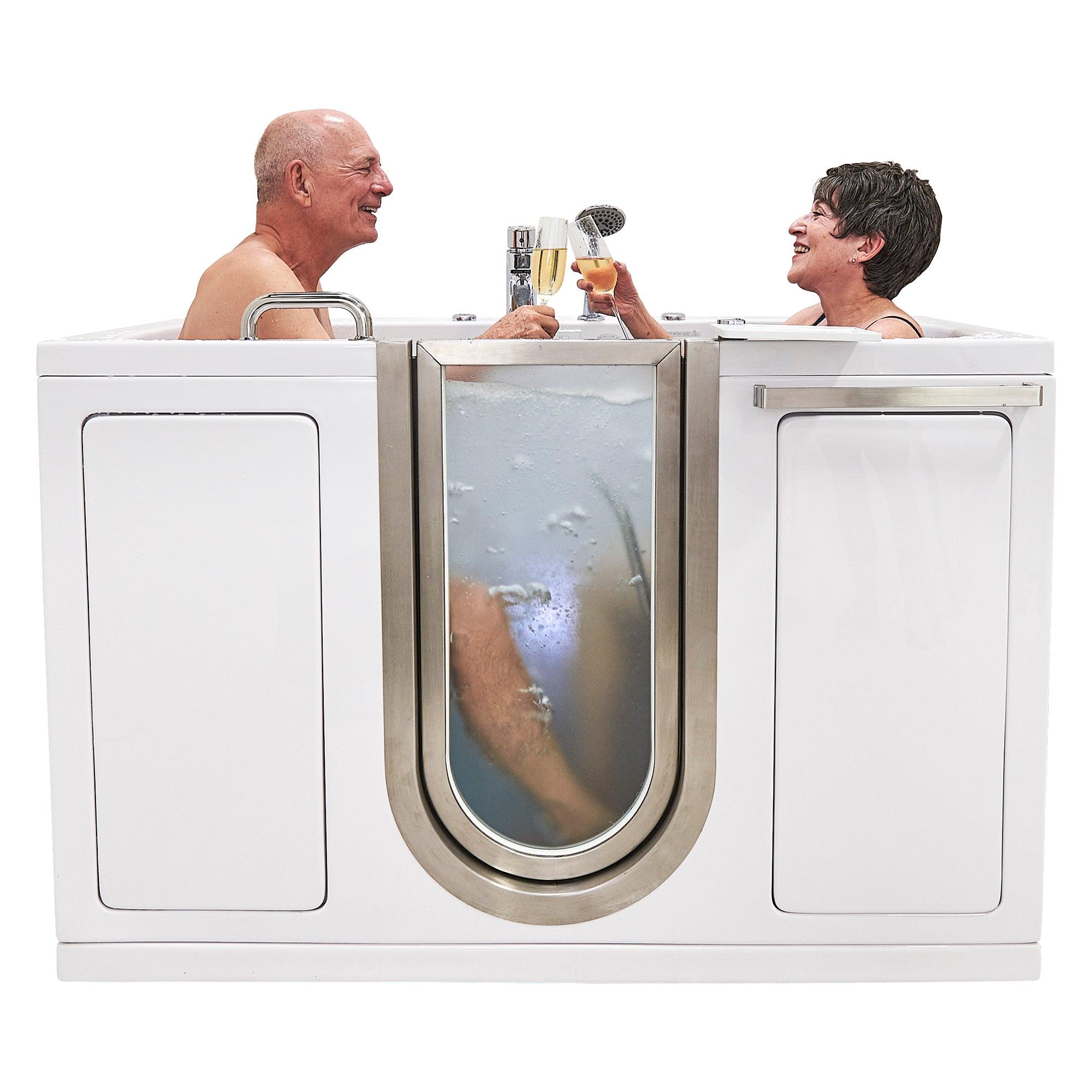 Ella Companion Two Seat Tub, Air + Hydro + Independent Foot Massage 32″x60″ - Bathroom Design Center