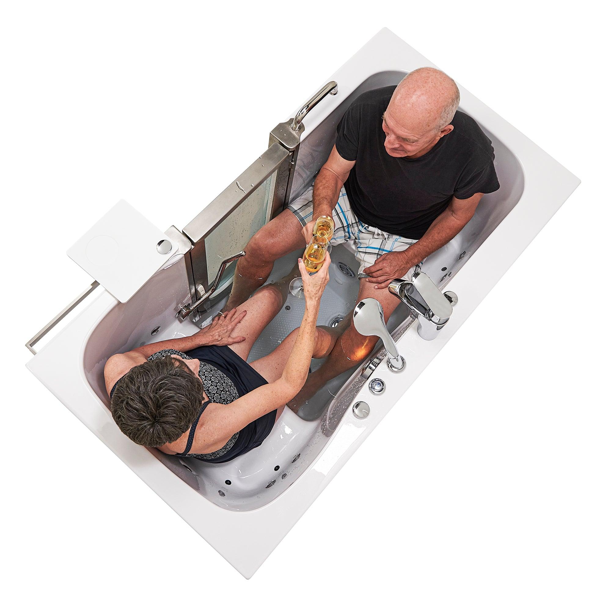 Ella Companion Two Seat Tub, Air + Hydro + Independent Foot Massage 32″x60″ - Bathroom Design Center