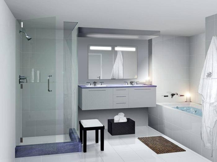 SIDLER Diamando LED Double Mirror Medicine Cabinet with 2 Built in Outlets 31" x 32"