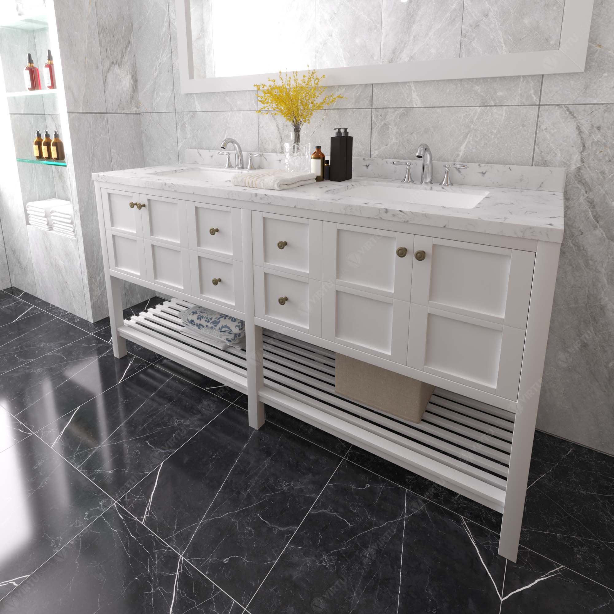 Virtu USA Winterfell 72" Double Bath Vanity (multiple options)