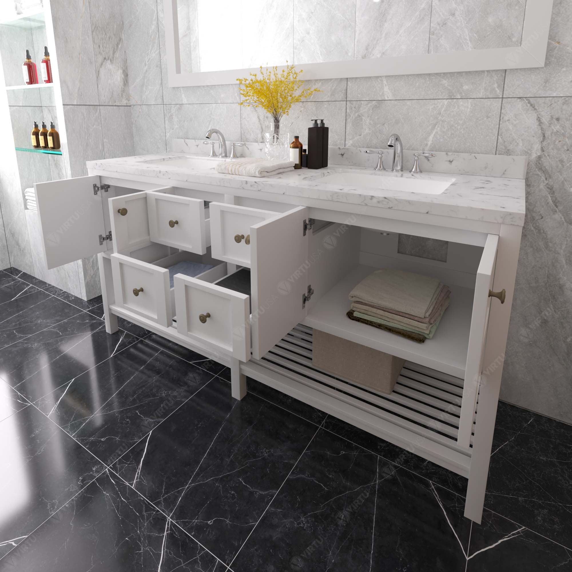Virtu USA Winterfell 72" Double Bath Vanity (multiple options)
