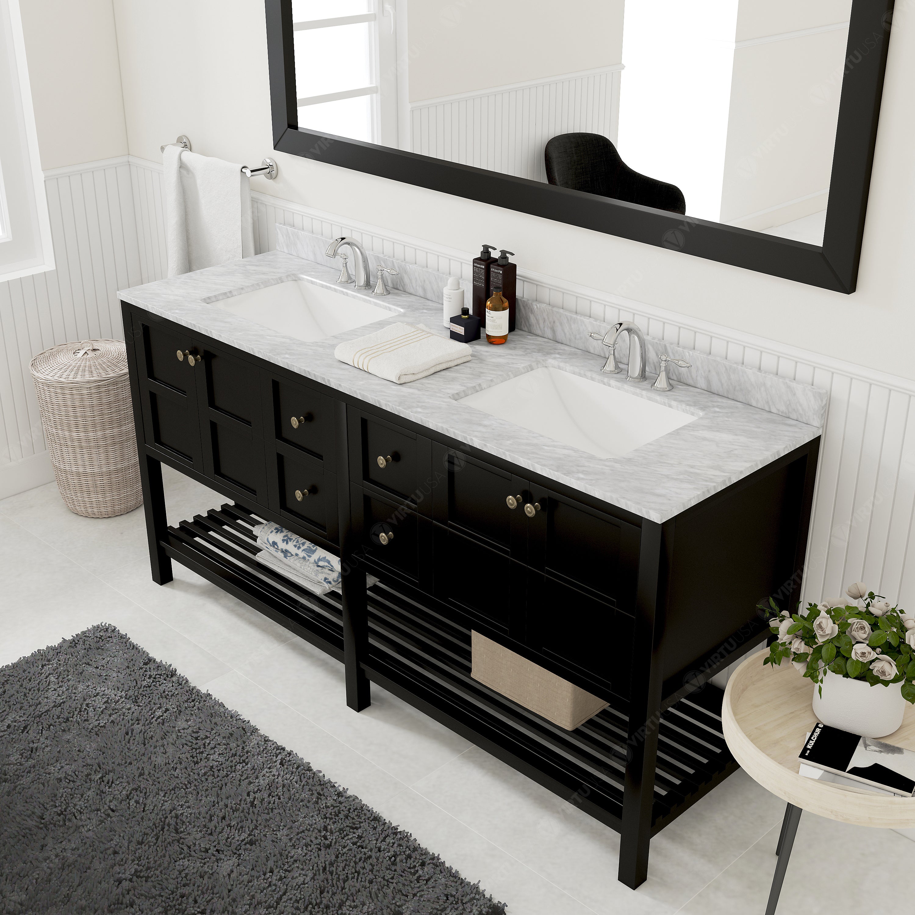 Virtu USA Winterfell 72" Double Bath Vanity (multiple options)
