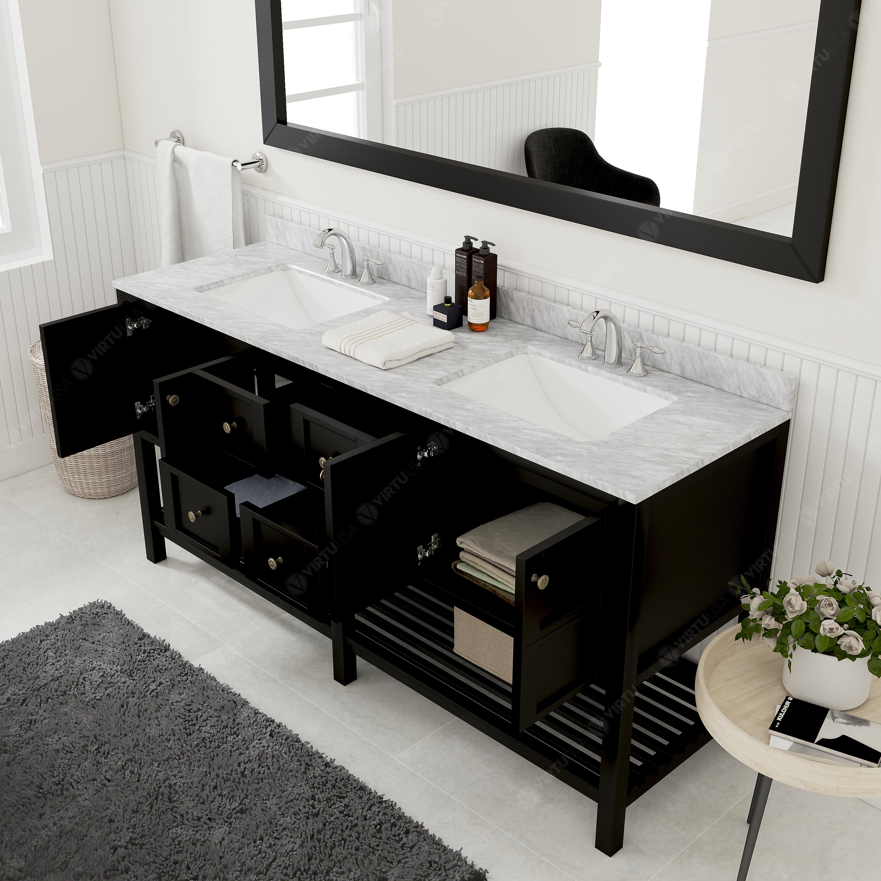 Virtu USA Winterfell 72" Double Bath Vanity (multiple options)