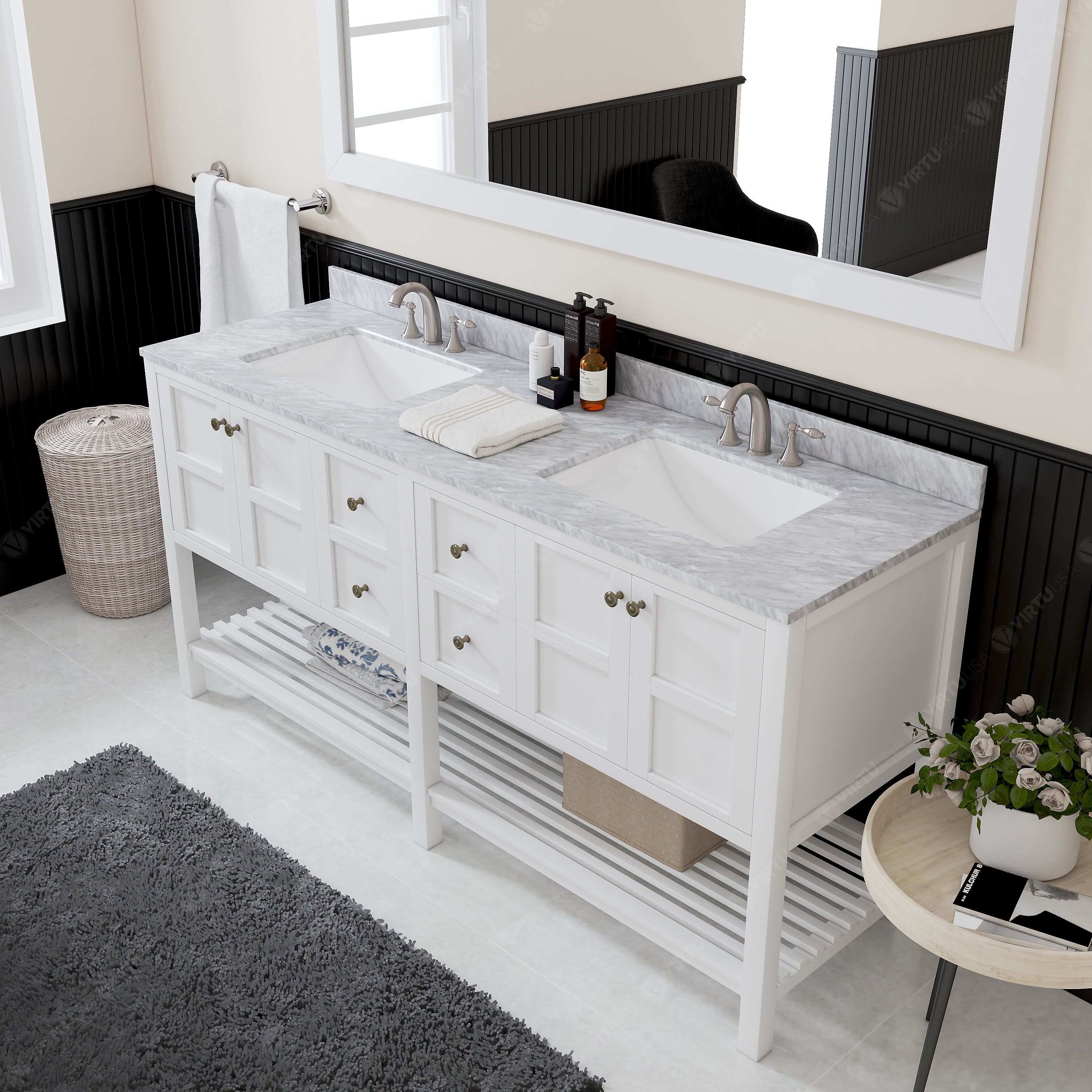 Virtu USA Winterfell 72" Double Bath Vanity (multiple options)