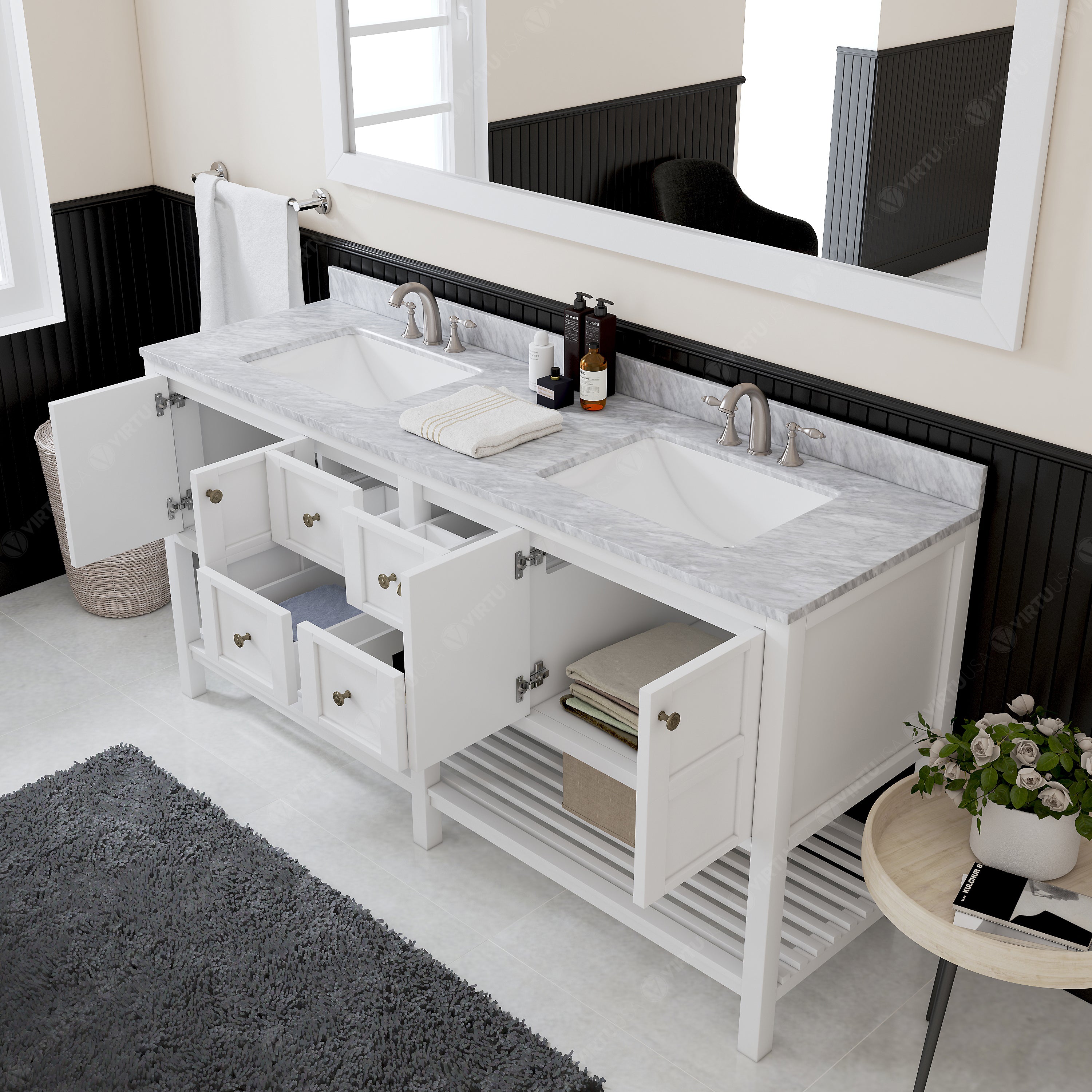 Virtu USA Winterfell 72" Double Bath Vanity (multiple options)