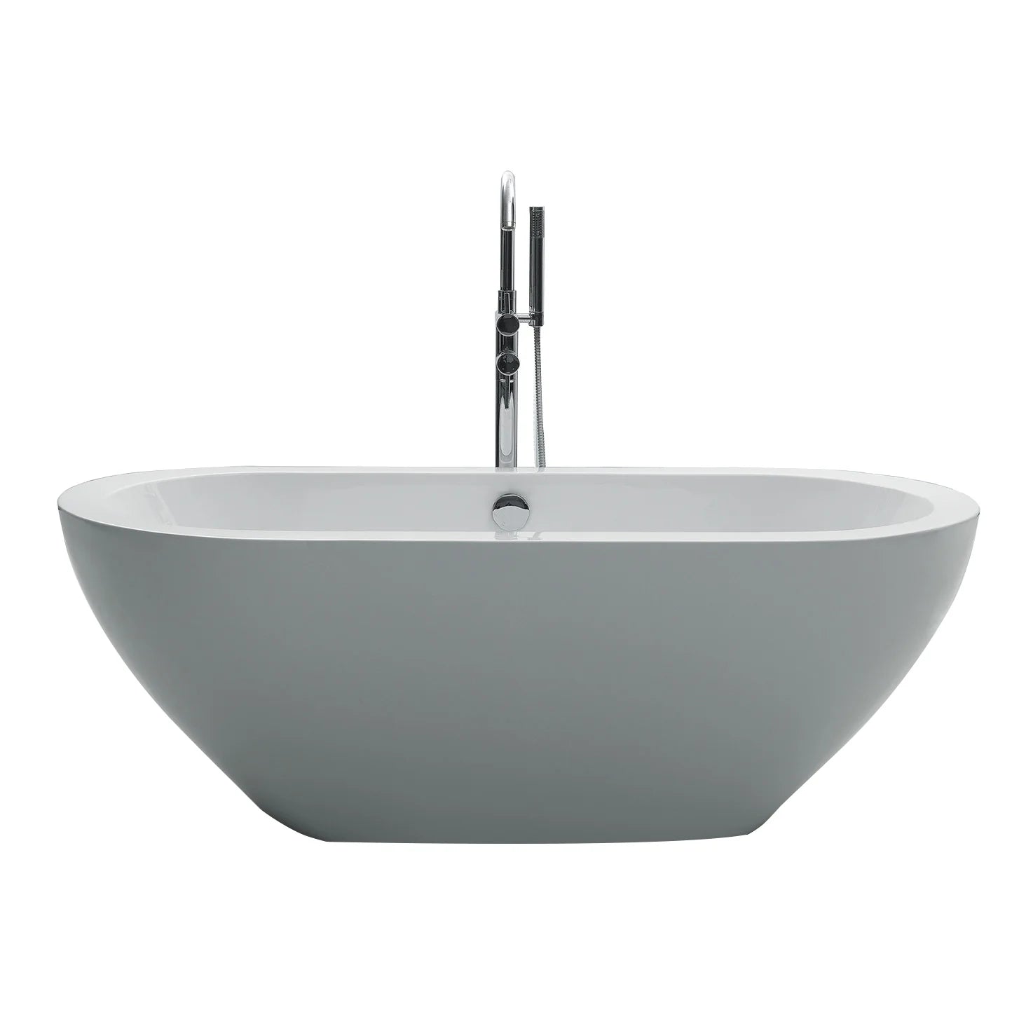 Eviva Lina 67" White Free Standing Strengthen Acrylic Bathtub - Bathroom Design Center