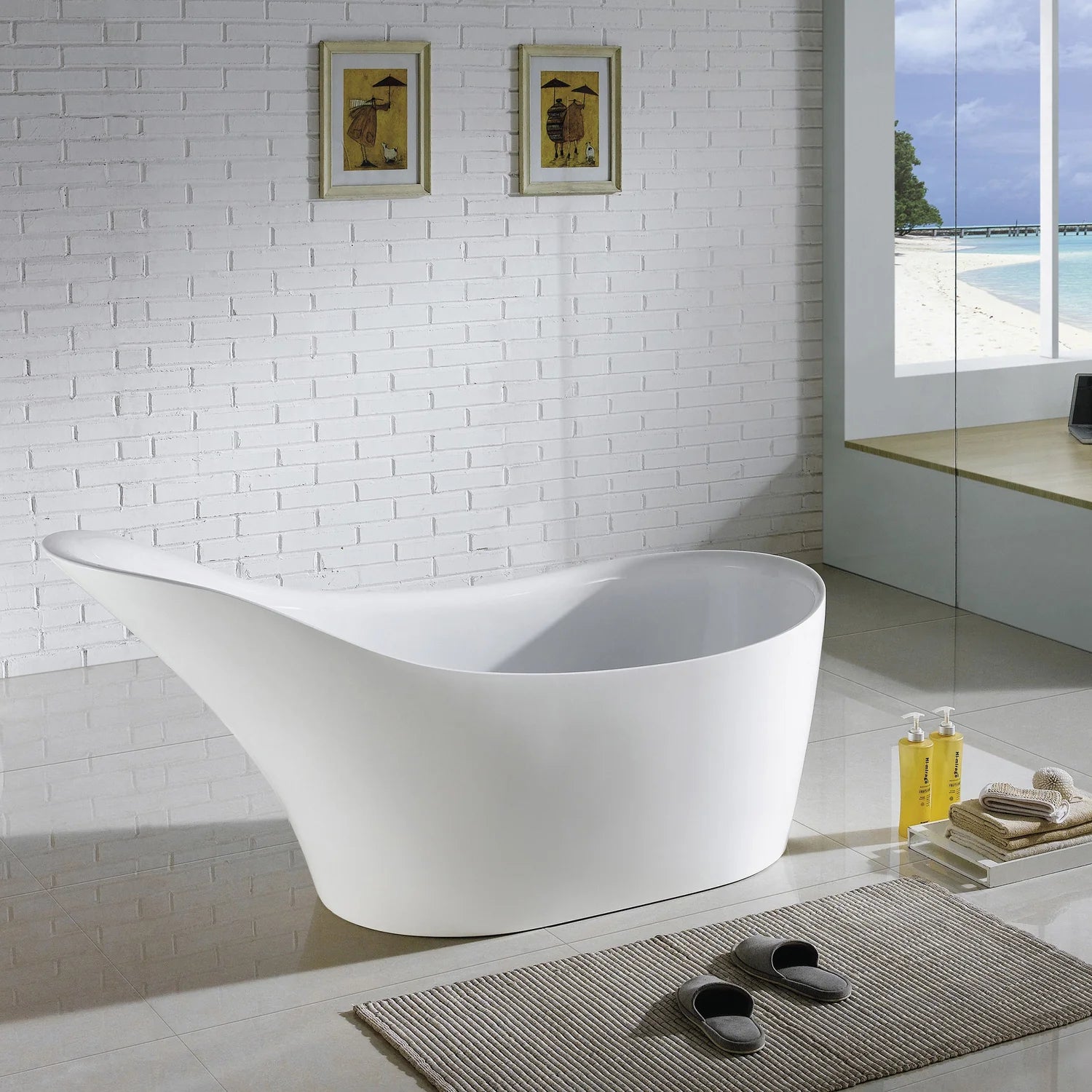 Eviva Lisa Free Standing 67" Acrylic Bathtub - Bathroom Design Center