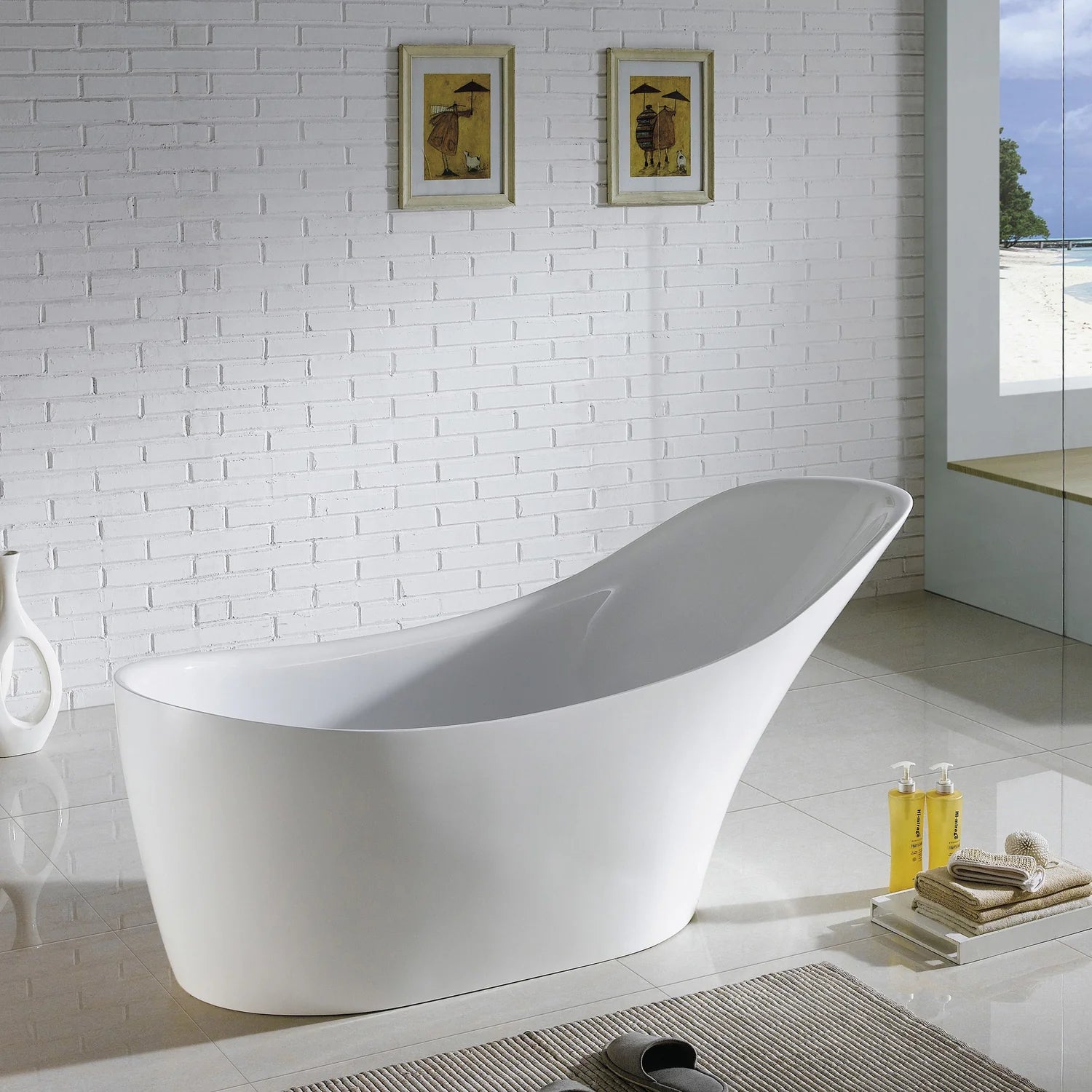 Eviva Lisa Free Standing 67" Acrylic Bathtub - Bathroom Design Center