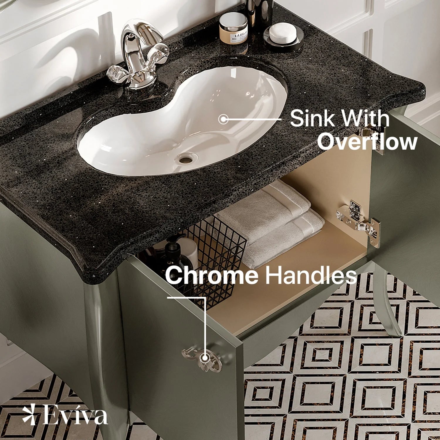 Eviva Ritz 34 Inch Bathroom Vanity - Bathroom Design Center