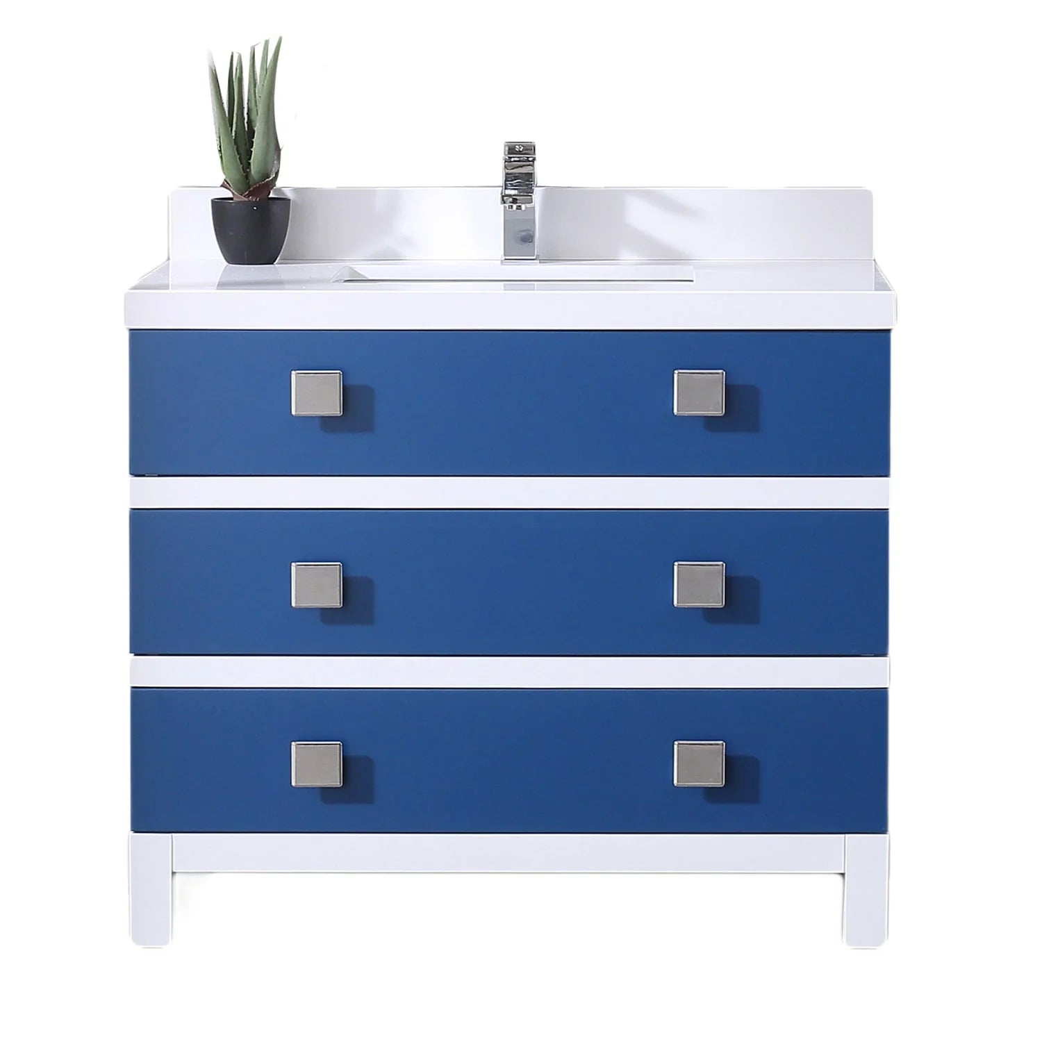 Eviva Sydney 42 Inch Bathroom Vanity with Solid Quartz Countertop - Bathroom Design Center