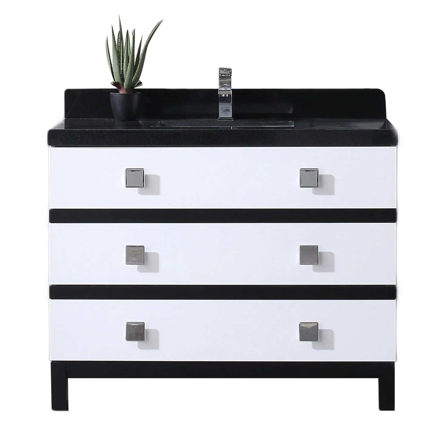 Eviva Sydney 42 Inch Bathroom Vanity with Solid Quartz Countertop - Bathroom Design Center