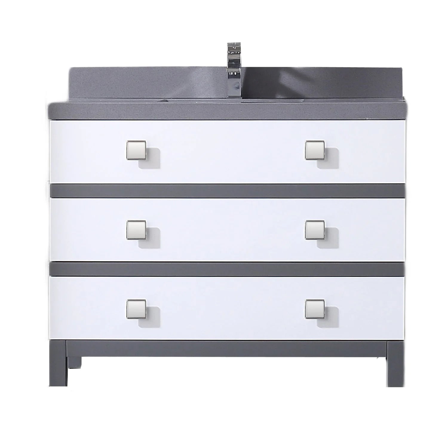 Eviva Sydney 42 Inch Bathroom Vanity with Solid Quartz Countertop - Bathroom Design Center