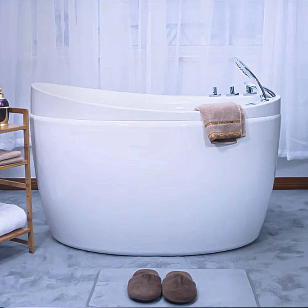 Empava 48 in. Japanese-Style Freestanding Oval Air Massage Tub - Bathroom Design Center