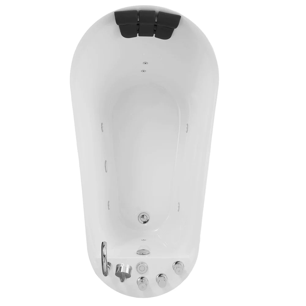 Empava 59 in. Acrylic Oval Whirlpool Freestanding Bathtub - Bathroom Design Center