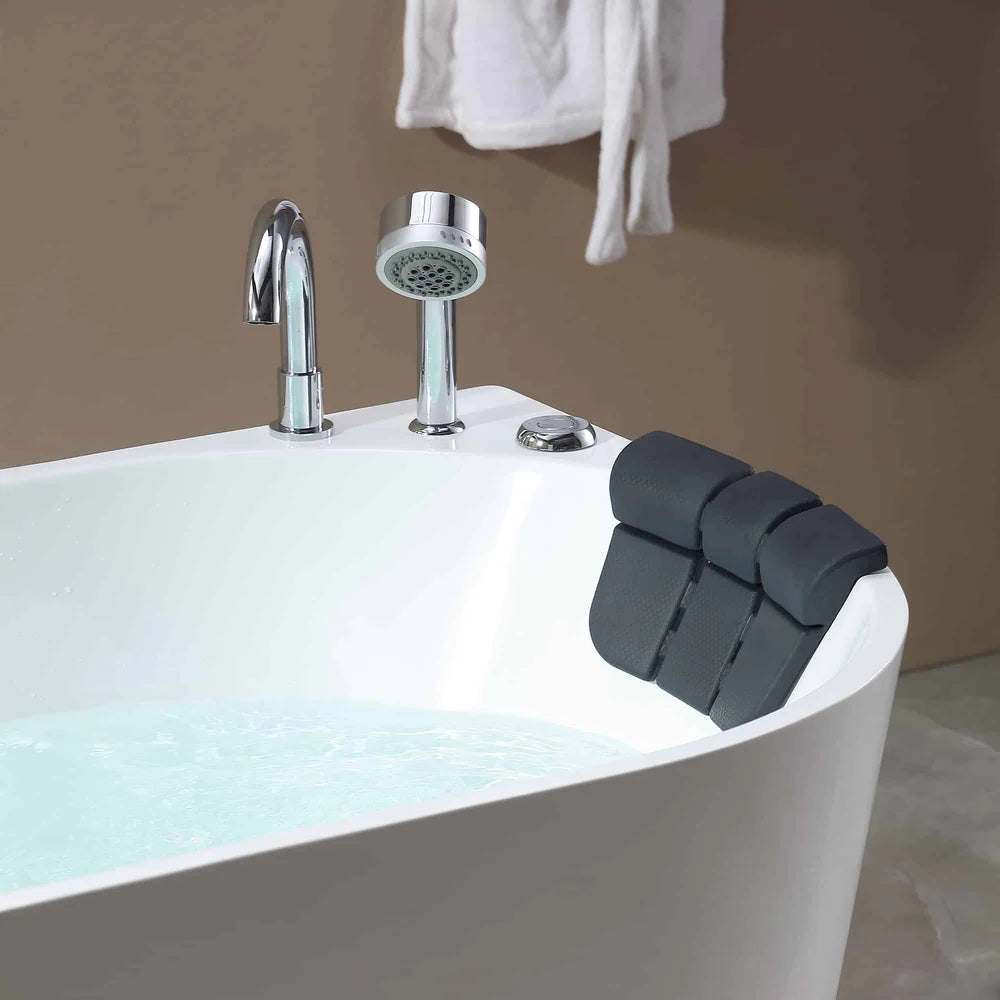 Empava 59" Acrylic Alcove Whirlpool Bathtub – 11 Adjustable Hydro Jets, Chromatherapy, 750W Heater, 58 Gallons, Waterfall Faucet & ETL Certified