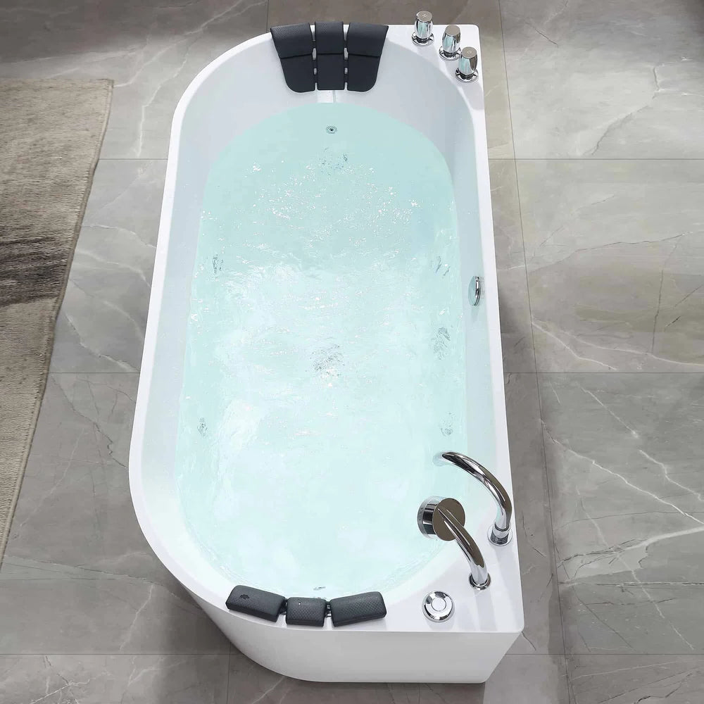 Empava 59AIS06 59" Whirlpool Acrylic Alcove Hydromassage Bathtub - Bathroom Design Center