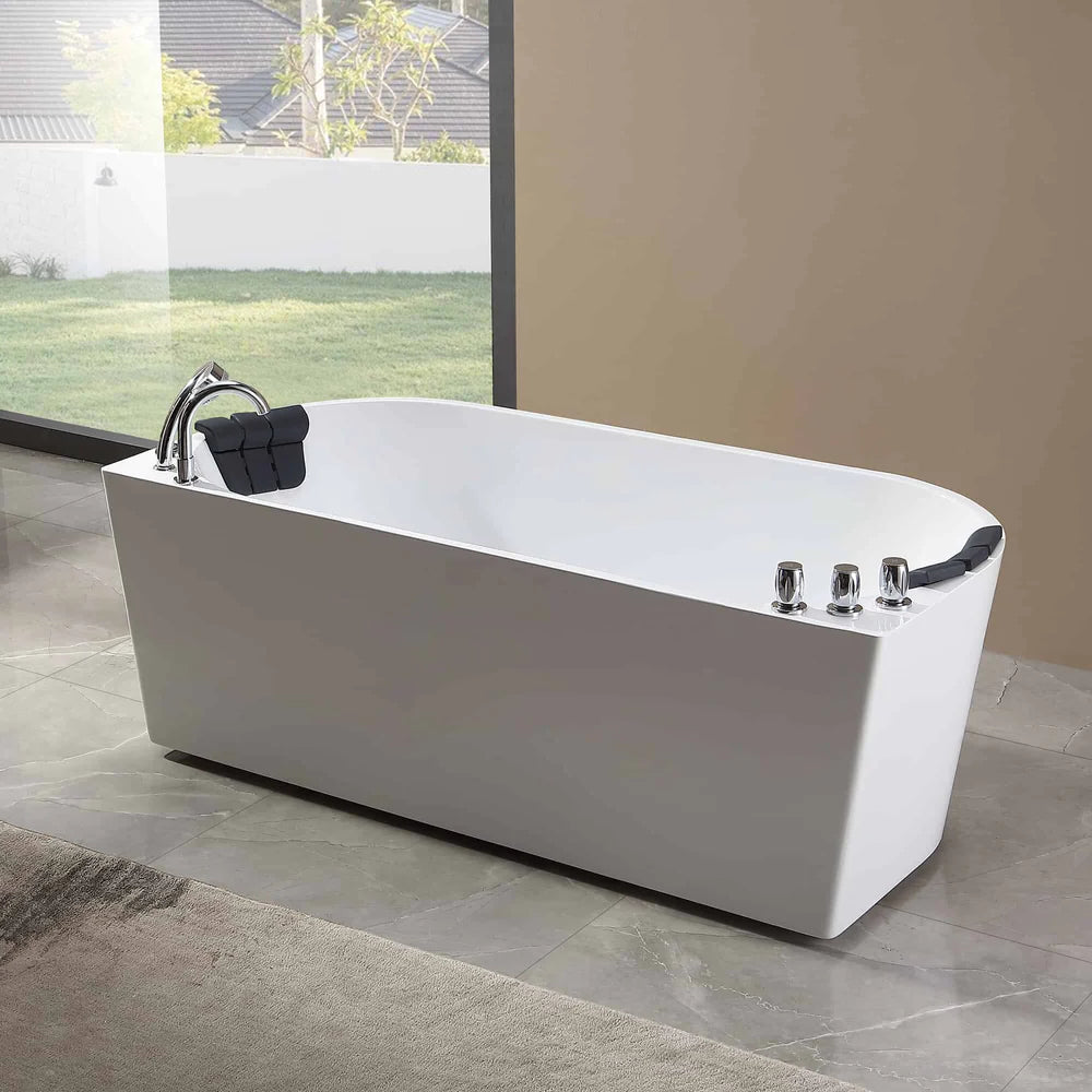 Empava 59AIS06 59" Whirlpool Acrylic Alcove Hydromassage Bathtub - Bathroom Design Center
