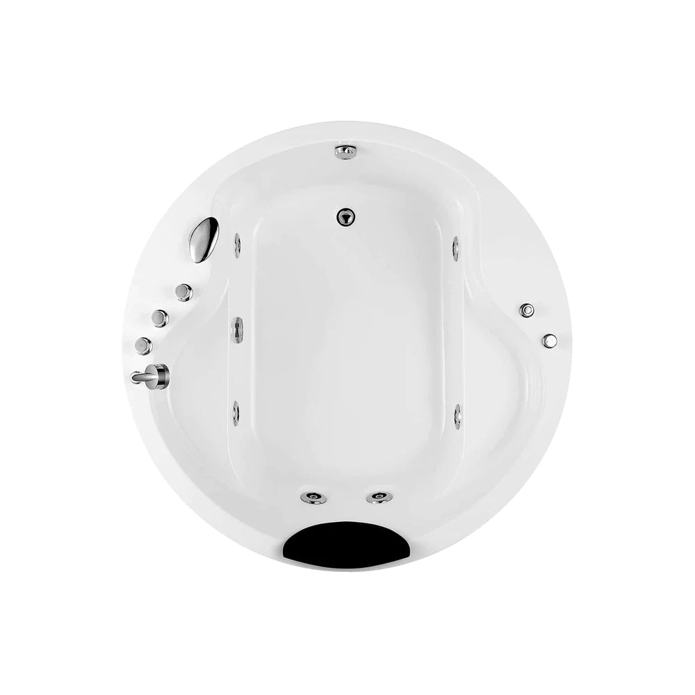 Empava 59 in. Japanese Style Round Whirlpool Acrylic Hydromassage Round Tub - Bathroom Design Center
