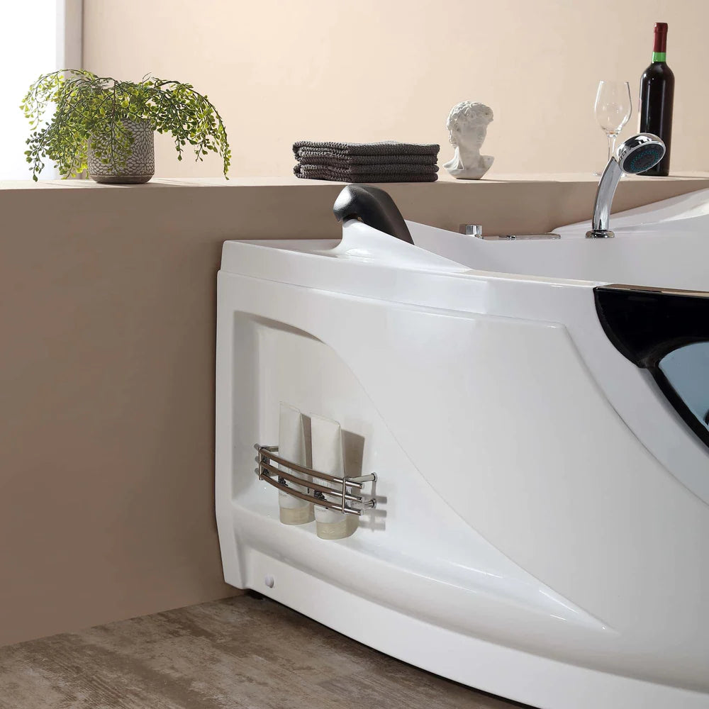 Empava 59 in. Whirlpool Corner Bathtub With Thermostat and Chromatherapy - Bathroom Design Center