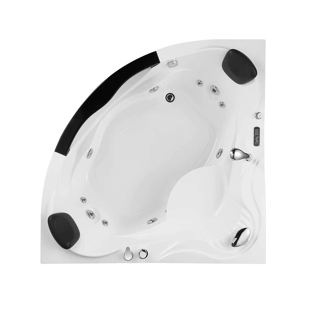 Empava 59 in. Whirlpool Corner Bathtub With Thermostat and Chromatherapy - Bathroom Design Center