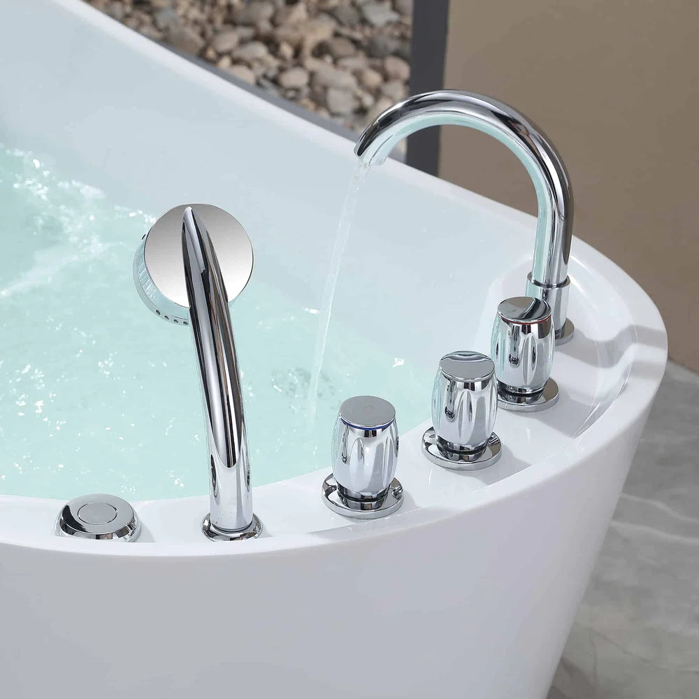 Empava 67AIS09 67" Whirlpool Freestanding Acrylic Bathtub - Bathroom Design Center