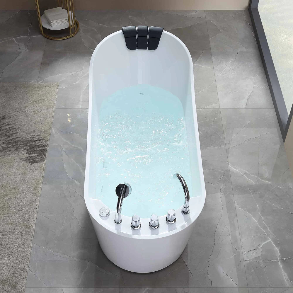 Empava 67AIS09 67" Whirlpool Freestanding Acrylic Bathtub - Bathroom Design Center