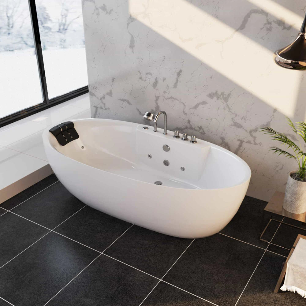Empava 67AIS13 67" Whirlpool Freestanding Acrylic Bathtub - Bathroom Design Center