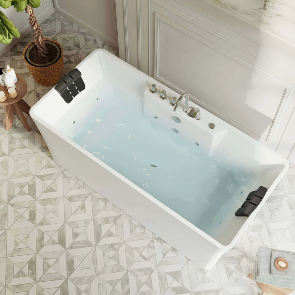 Empava 67AIS16 67 in. Whirlpool Freestanding Acrylic Hydromassage Bathtub - Bathroom Design Center
