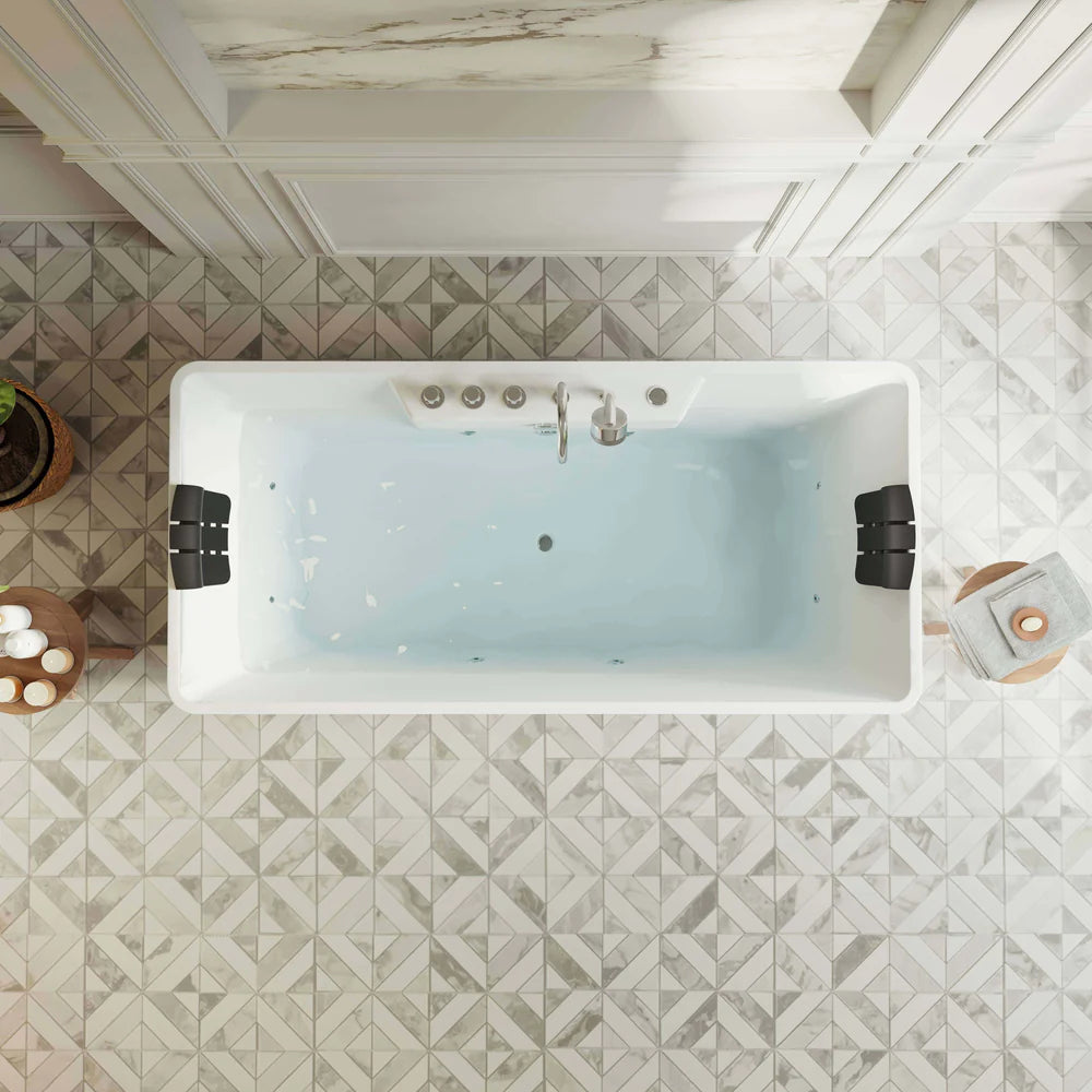Empava 67AIS16 67 in. Whirlpool Freestanding Acrylic Hydromassage Bathtub - Bathroom Design Center