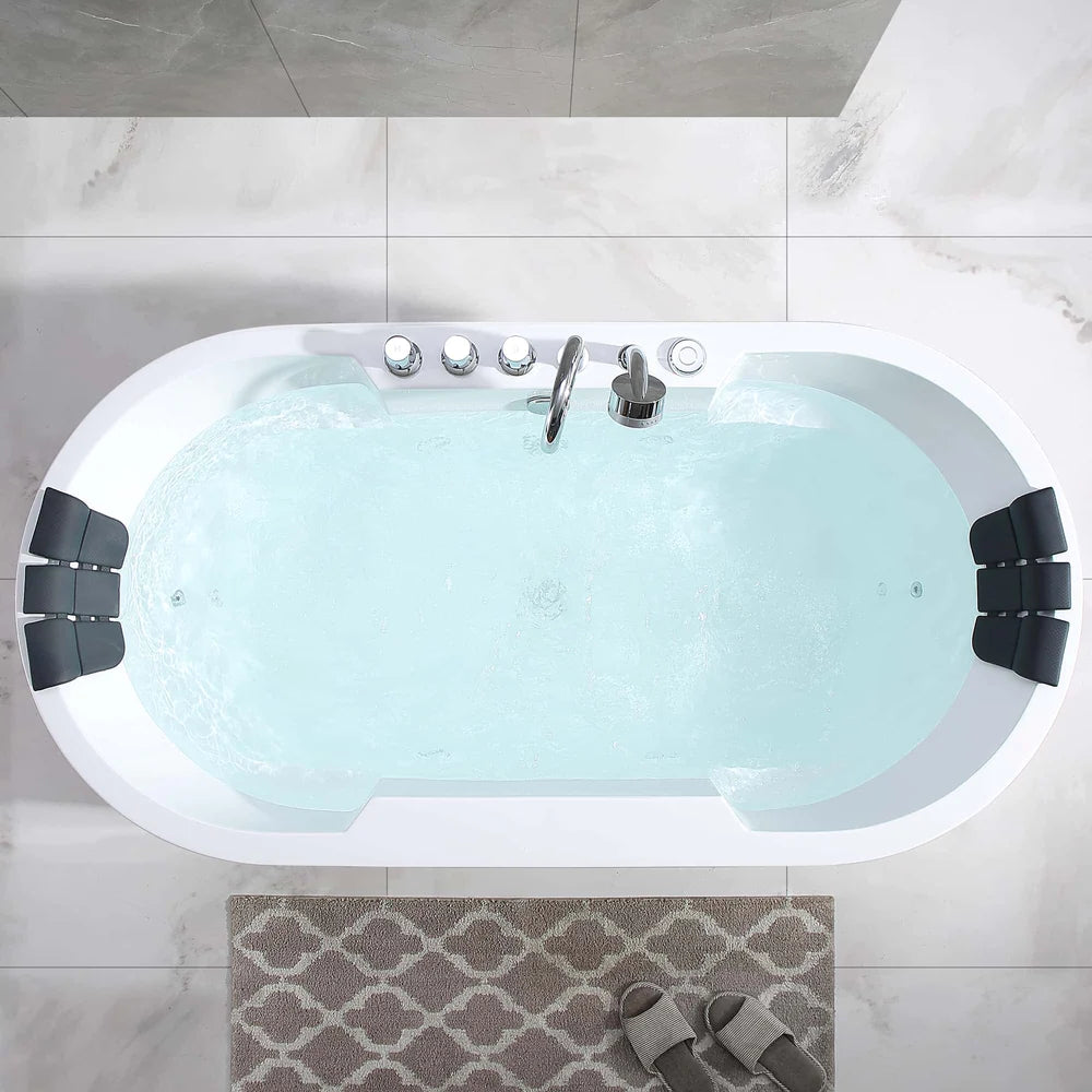 Empava 67" Whirlpool Acrylic Freestanding Bathtub - Bathroom Design Center
