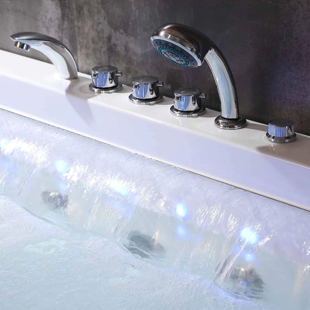 Empava 67JT351LED 67" Whirlpool Combination Massage Waterfall Bathtub - Bathroom Design Center