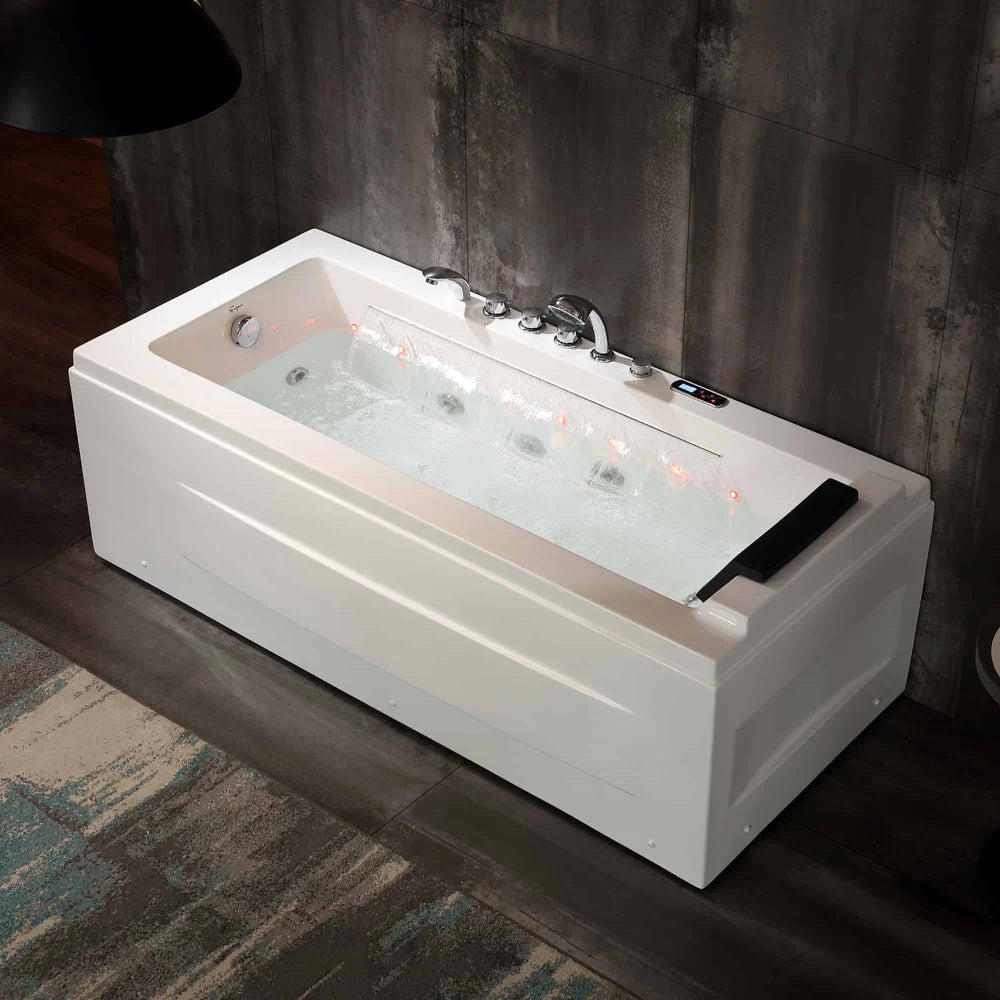 Empava 67JT351LED 67" Whirlpool Combination Massage Waterfall Bathtub - Bathroom Design Center