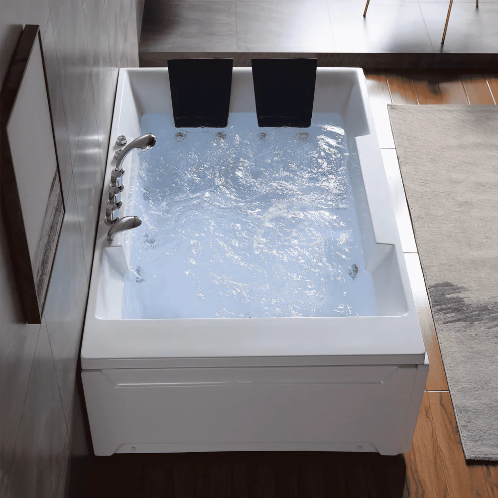 Empava 72 in. Whirlpool Luxury 2-Person Hydromassage Bathtub with Chromatherapy - Bathroom Design Center